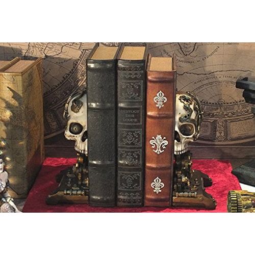  Pacific Trading Steampunk Skull Bookends Collectible Figurine