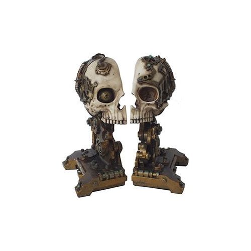  Pacific Trading Steampunk Skull Bookends Collectible Figurine