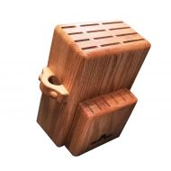 Pacific Wood Universal Knife Block Stand Holder Without Knives, 2 Tiers Large Storage, Hold Up To 18 Large and Small Cutlery With a Unique Slot For Scissors. Handmade In The USA From Premium Re