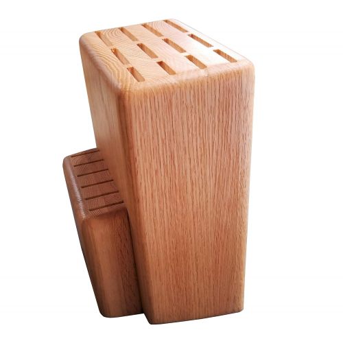  Pacific Wood Universal Knife Block Stand Holder Without Knives, 2 Tiers Large Storage, Hold Up To 18 Large and Small Cutlery With a Unique Slot For Scissors. Handmade In The USA From Premium Re