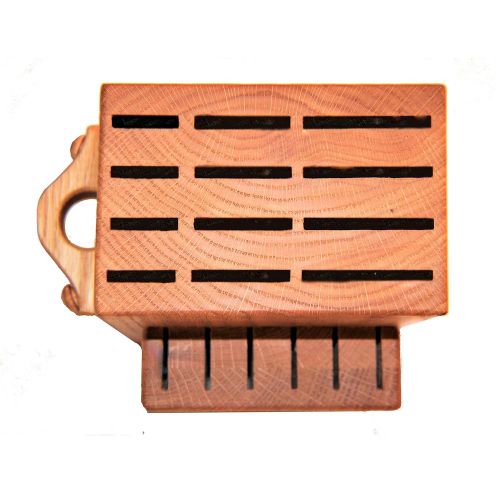  Pacific Wood Universal Knife Block Stand Holder Without Knives, 2 Tiers Large Storage, Hold Up To 18 Large and Small Cutlery With a Unique Slot For Scissors. Handmade In The USA From Premium Re