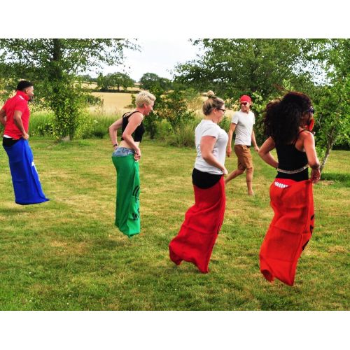  Pack Garden Games Sack Race - 5 Adult Sized Hessian Bags for Racing