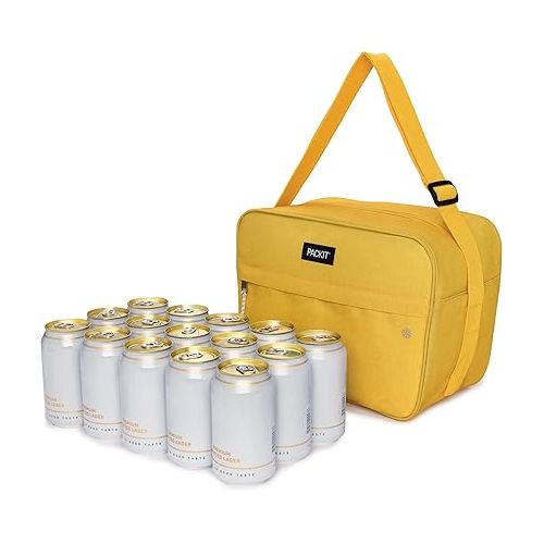  PackIt Freezable Zuma Can Cooler, Built with EcoFreeze Technology, Collapsible, Reusable, Zip Closure with Adjustable Shoulder Strap, Fits 15, 12 Oz Cans