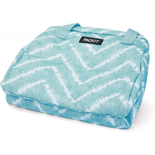  [아마존베스트]PackIt Freezable Hampton Lunch Bag, Aqua Tie Dye