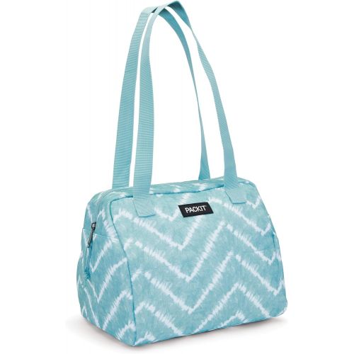  [아마존베스트]PackIt Freezable Hampton Lunch Bag, Aqua Tie Dye