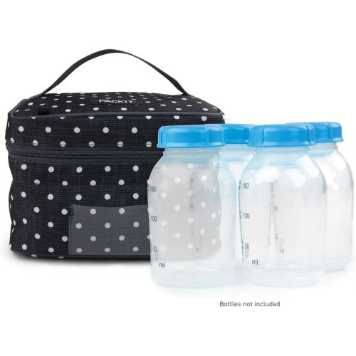  PackIt Freezable Baby Bottle Cooler for Breastmilk and Formula, Polka Dots