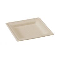 Brown Sugarcane Square Appetizer Plate (Case of 500), PacknWood - Disposable White Paper Dessert Plates (6.3 x 6.3) 210APU1616ABR