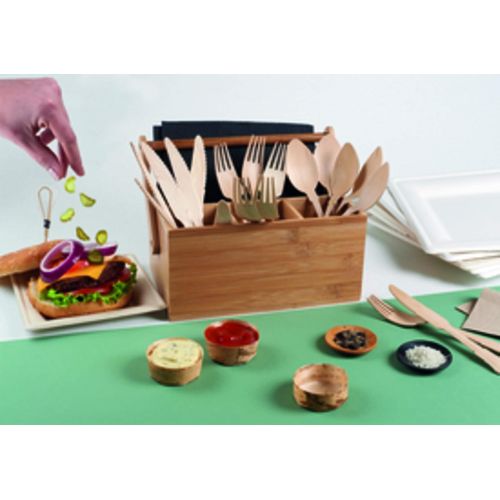  Raja Round Black Bamboo Mini Dish (Case of 144), PacknWood - Miniature Compostable Party Dishes (2.4) 209BBRAJA