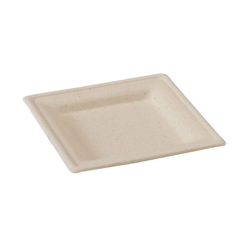  Sugarcane Square Disposable Plate (Case of 250), PacknWood - Brown Paper Plates (10.2 x 10.2) 210APU2626ABR