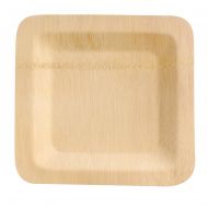 Bamboo Veneer Square Plate (Case of 50), PacknWood - Natural Disposable Biodegradable Bamboo Plates (10 x 10) 210BVNER10SQ