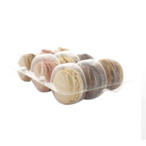  PacknWood Clear Plastic Macaron Insert, Holds 9 Macarons (Case of 75 Sets)