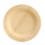 Bamboo Veneer Round Plate (Case of 50), PacknWood - Natural Disposable Biodegradable Bamboo Plates (9 Diameter) 210BVNER9RD