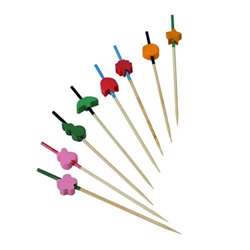  PacknWood PackNWood 210BBART9 Bamboo Art Skewers Assorted Colors & Designs - 3.5 - 2000 per case