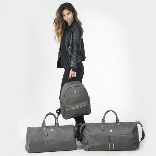  Packs Project - Executive Travel Bag Set | Vegan Leather Weekender, Backpack & Duffel | Carry On Size With Laptop Sleeve (Blue)