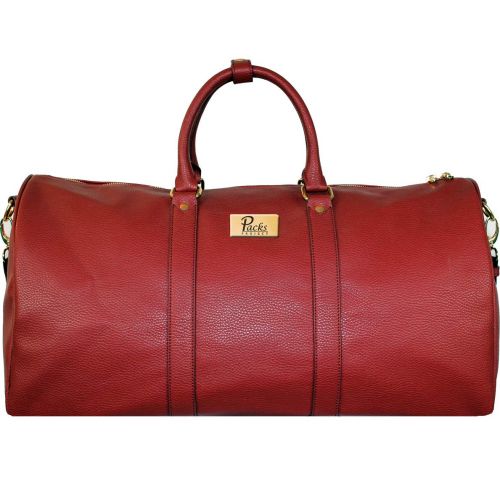  Packs Project - Hudson Travel Bag Set | Vegan Leather Backpack & Duffel | Carry On Size With Laptop Sleeve (Red)