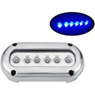 Pactrade Marine Super Bright S.S.316 LED Underwater Light Boat 6 LED 14W, Blue