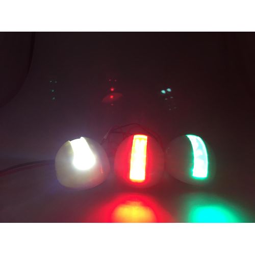  Pactrade Marine Boat Combo Side LED Stern Transom and Bi Color Pair Green Red Navigation Light USCG 2NM ABYC-16 Aprroval 12v White