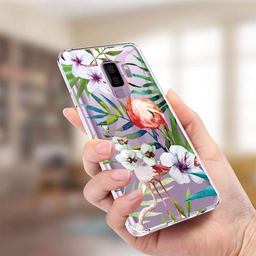  Case compatible Samsung Galaxy S9, Pacyer Flamingo Shockproof Animal TPU Silicone Cover for Galaxy S9 Plus