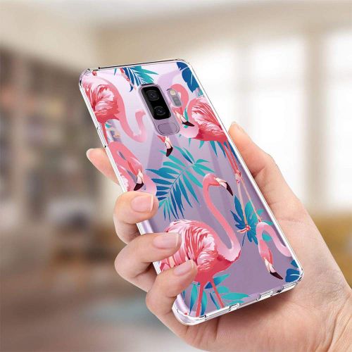  Case compatible Samsung Galaxy S9, Pacyer Flamingo Shockproof Animal TPU Silicone Cover for Galaxy S9 Plus