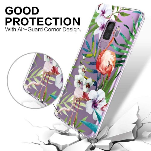  Case compatible Samsung Galaxy S9, Pacyer Flamingo Shockproof Animal TPU Silicone Cover for Galaxy S9 Plus