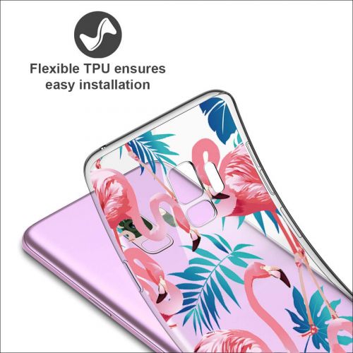  Case compatible Samsung Galaxy S9, Pacyer Flamingo Shockproof Animal TPU Silicone Cover for Galaxy S9 Plus