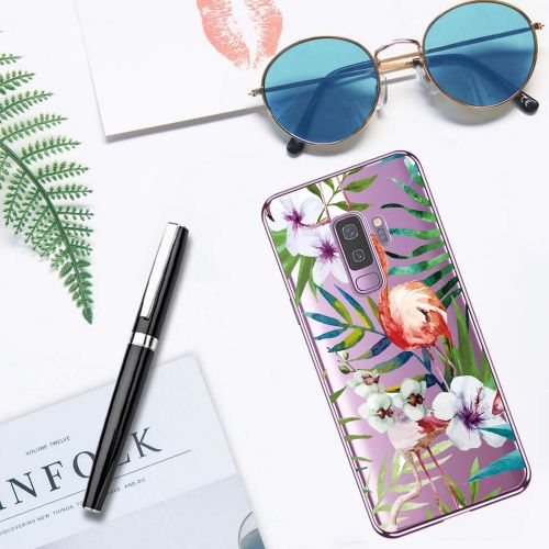  Case compatible Samsung Galaxy S9, Pacyer Flamingo Shockproof Animal TPU Silicone Cover for Galaxy S9 Plus