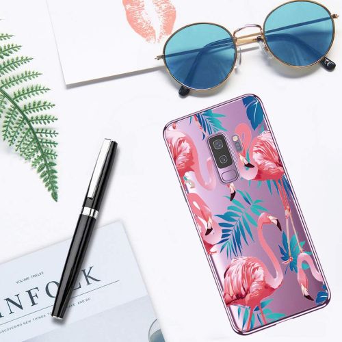  Case compatible Samsung Galaxy S9, Pacyer Flamingo Shockproof Animal TPU Silicone Cover for Galaxy S9 Plus