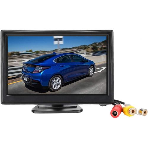 [아마존베스트]Padarsey 5 Inch TFT LCD Car Color Rear View Monitor Screen for Parking Rear View Backup Camera with 2 Optional Bracket(Suckers Mount and Normal Adhesive Stand)