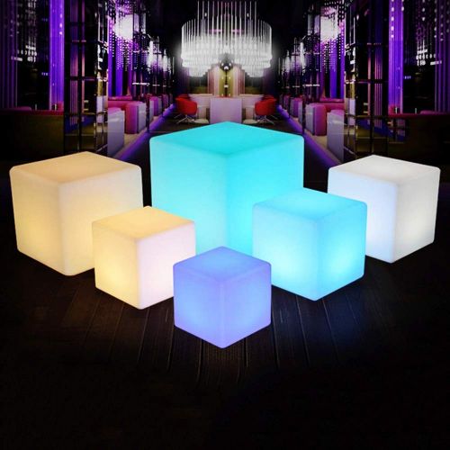  Paddia Led Mood Light Cube Rechargeable Colour Changing with Remote Control Adjustable RGB Colour and Brightness Mood Lamp Waterproof Furniture for Garden Party (Size : 303030CM)