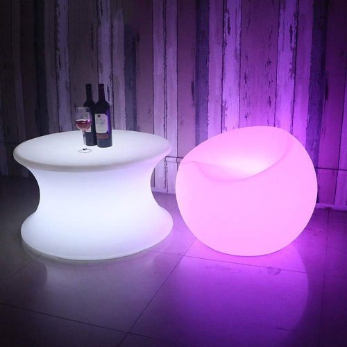  Paddia Decorative Lighting Indoor Outdoor Rechageable LED Light Cube Stool Waterproof with Remote Control Magic RGB Color Changing Side Table Home Bedroom Patio Pool Party Mood Lam
