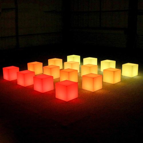  Paddia Rechageable LED Light Cube Stool Waterproof With Remote Control Magic RGB Color Changing Side Table Home Bedroom Patio Pool Party Mood Lamp Night Romatic Decorative Lighting