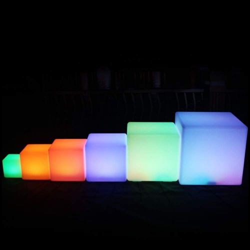  Paddia LED Cube Stool Chair Seat Table Floor Lamp Adjustable RGB Colour Rechargeable Battery Remote Control Mood Light Furniture for Garden Party Childrens Bedroom Waterproof IP65