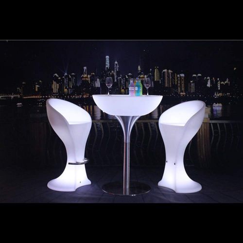  Paddia Outdoor LED Cube Stool Seat Waterproof Colour Changing Mood Party Night Light Speaker Stand Rechargeable Chair Table Floor Lamp Adjustable RGB Battery Remote (Color : Table