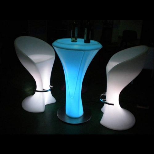  Paddia Outdoor LED Cube Stool Seat Waterproof Colour Changing Mood Party Night Light Speaker Stand Rechargeable Chair Table Floor Lamp Adjustable RGB Battery Remote (Color : Table