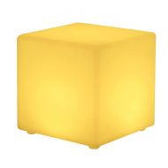 Paddia LED Waterproof Cube Light Stool Colour Changing Mood Lamp Outdoor Garden Party Bar Furniture Seat Chair Table Floor Adjustable RGB Rechargeable Battery Remote Control (Size