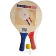 Paddle Ball Beach Ball Game - Wooden Set of 2 Paddles and Ball - By Trademark Innovations (Blue & Red Paddles) by Trademark Innovations