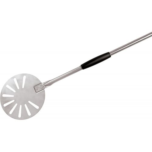  Paderno World Cuisine 9-Inch Diameter Slotted Stainless-Steel Pizza Peel, 59-Inch Long Handle