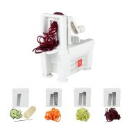 Paderno World Cuisine 4-Blade Folding Vegetable Slicer / Spiralizer Pro, Counter-Mounted and includes 4 Different Stainless Steel Blades