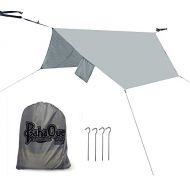 Paha Que Wilderness Hammock Rainfly ? Lean-To Shelter ? Lightweight Tarp ?Oversized 12’ x 8.5’, Perfect for Camping, Backpacking, Gear Protection, Hammock Protection. Waterproof, T