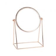 Pahdecor Vanity Classy Makeup Mirror Cute,Golden Vintage Decorative Makeup Mirror Beautiful with Single Sided 360°Rotatable for Desk,dresser,Bedroom,Bathroom with Small Tray (Round