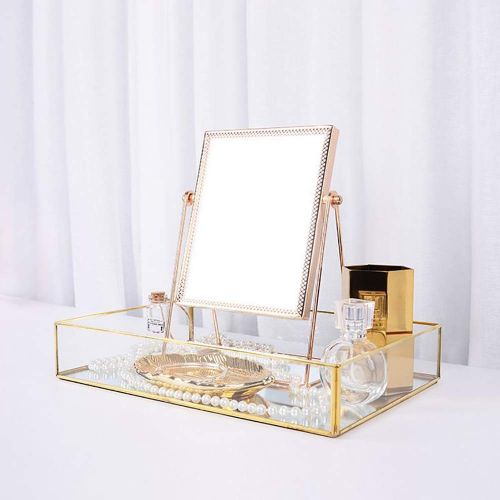  Pahdecor Vanity Classy Makeup Mirror Cute,Golden Vintage Decorative Makeup Mirror Beautiful with...