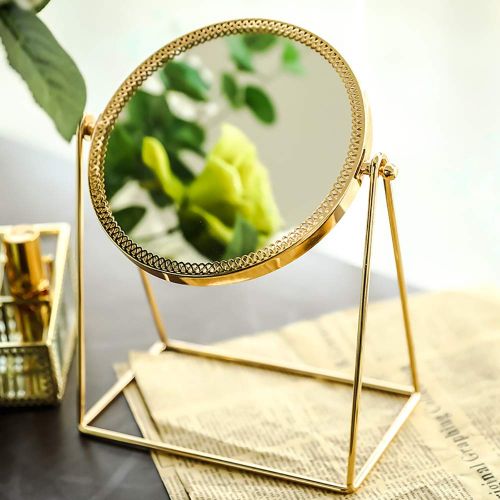  Pahdecor Vanity Classy Makeup Mirror Cute,Golden Vintage Decorative Makeup Mirror Beautiful with...