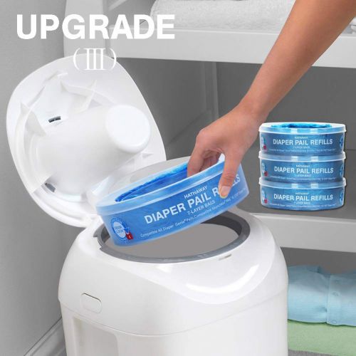  [아마존베스트]Pail Refills Diaper Pail Refill, 100% Lock Smelling, Compatible with Diaper Genie Pails 1120 Count Supply 4 and 6 Months (4 Pack)