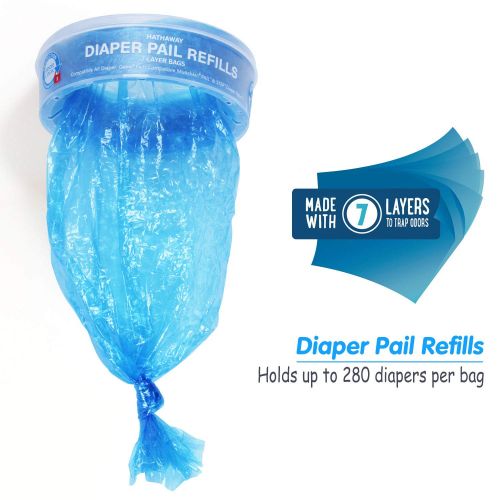  [아마존베스트]Pail Refills Diaper Pail Refill, 100% Lock Smelling, Compatible with Diaper Genie Pails 1120 Count Supply 4 and 6 Months (4 Pack)