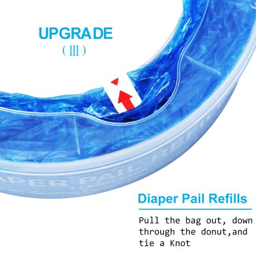  [아마존베스트]Pail Refills Diaper Pail Refill, 100% Lock Smelling, Compatible with Diaper Genie Pails 1120 Count Supply 4 and 6 Months (4 Pack)