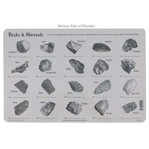  Painless Learning 3 Placemat Bundle: Dinosaurs, Solar System, Rocks and Minerals
