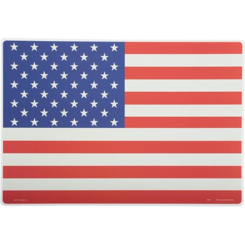  Painless Learning Educational Placemats USA Map Americam Flag and State Flags Set Non Slip Washable