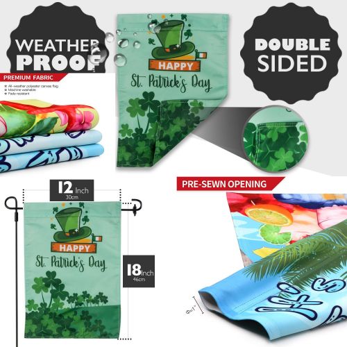  Painting-home painting-home Garden Flag and Pole Set Picnic Table The Green Nature Theme Summer W TER Theme Green Double Sided Outdoor Holidays Yard Flags12 x 18