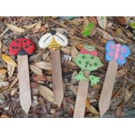 PaintspotsnSplinters SPRING Plant Markers, Set of 4, Ready to Ship