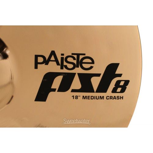  Paiste 18 inch PST 8 Reflector Medium Crash Cymbal